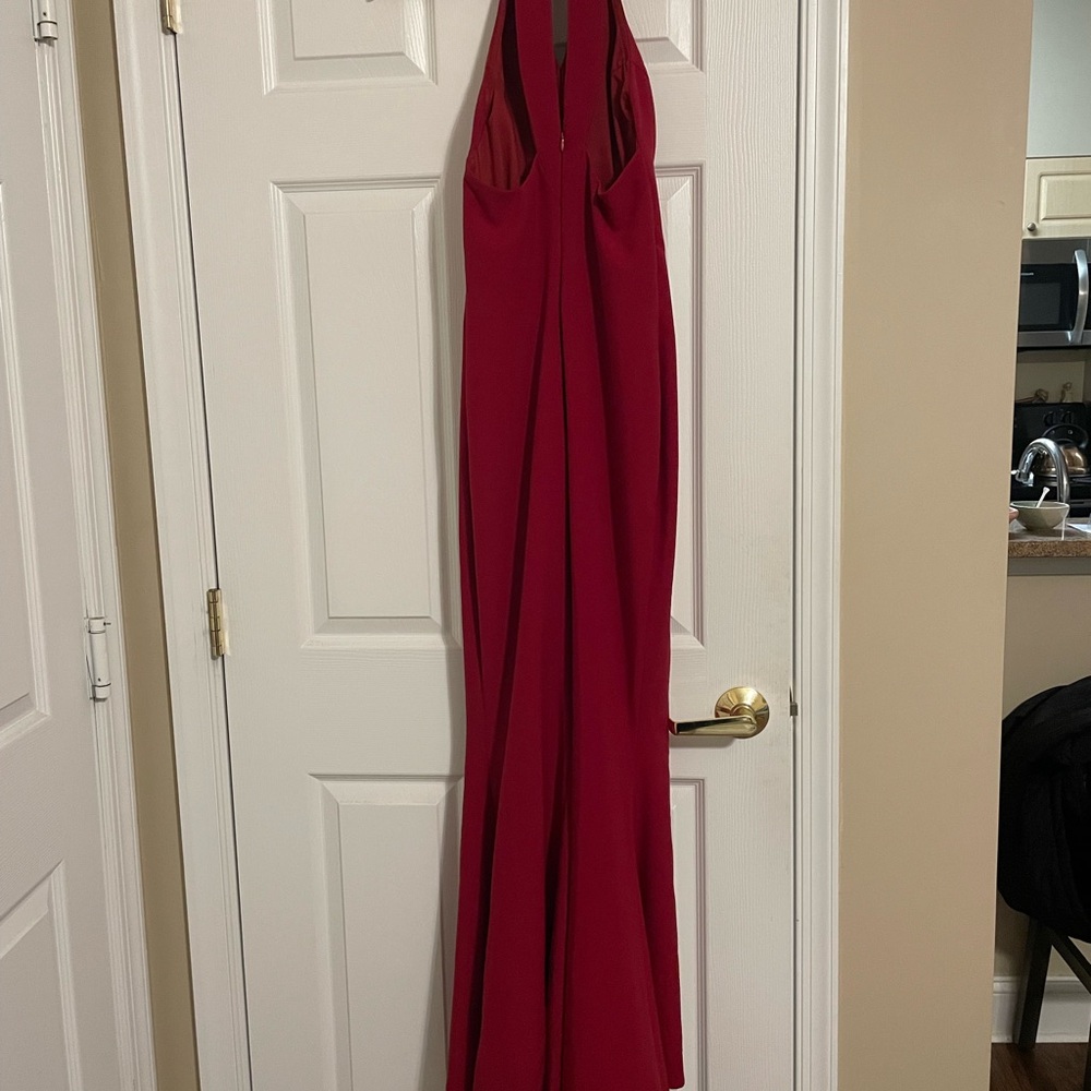 Elegant Red Halter Dress